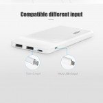 Wholesale Universal 10000 mah Portable Dual Port Super Slim Power Bank Charger SL10 (White)